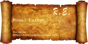 Rossi Eszter névjegykártya